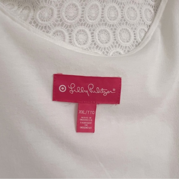 Lilly Pulitzer For Target Top White Eyelet Side Zip Cotton Crop Top Size XXL - Picture 3 of 11